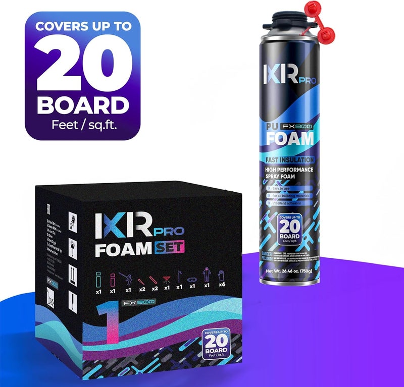 ixirpro Spray Foam Insulation Kit (1 PK Kit-26.46oz) Expanding Sealant, Closed Cell Spray Foam Heat Acoustic Insulation, High Density, Cleaner, Gun - Image 4